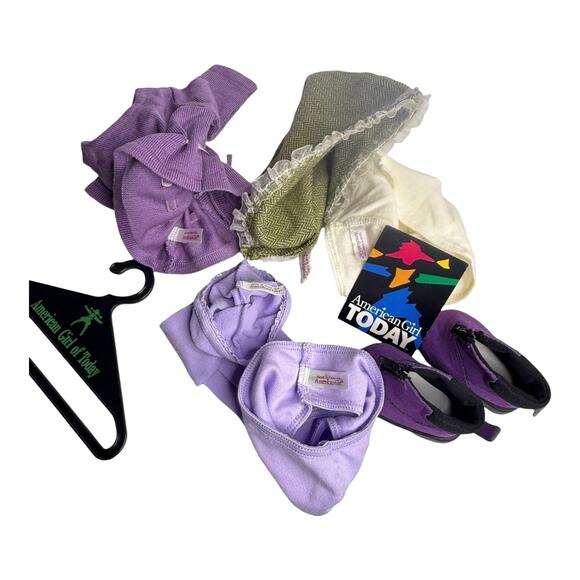 American Girl Today GO ANYWHERE OUTFIT Skirt Top Sweater Shoes Tights Panties + - Picture 3 of 12